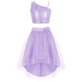 thumbnail image 3 of Hansber Ensemble Jupe en Tulle à Sequins Scintillants pour Filles, Violet 16, 3 of 5