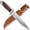 Classic Hunting Knife, variant on Plys Hunting Knife 5 inch Fixed Blade Outdoor Tactical Knives with Leather Sheath, Wood Handle for Camping Fishing Hiking