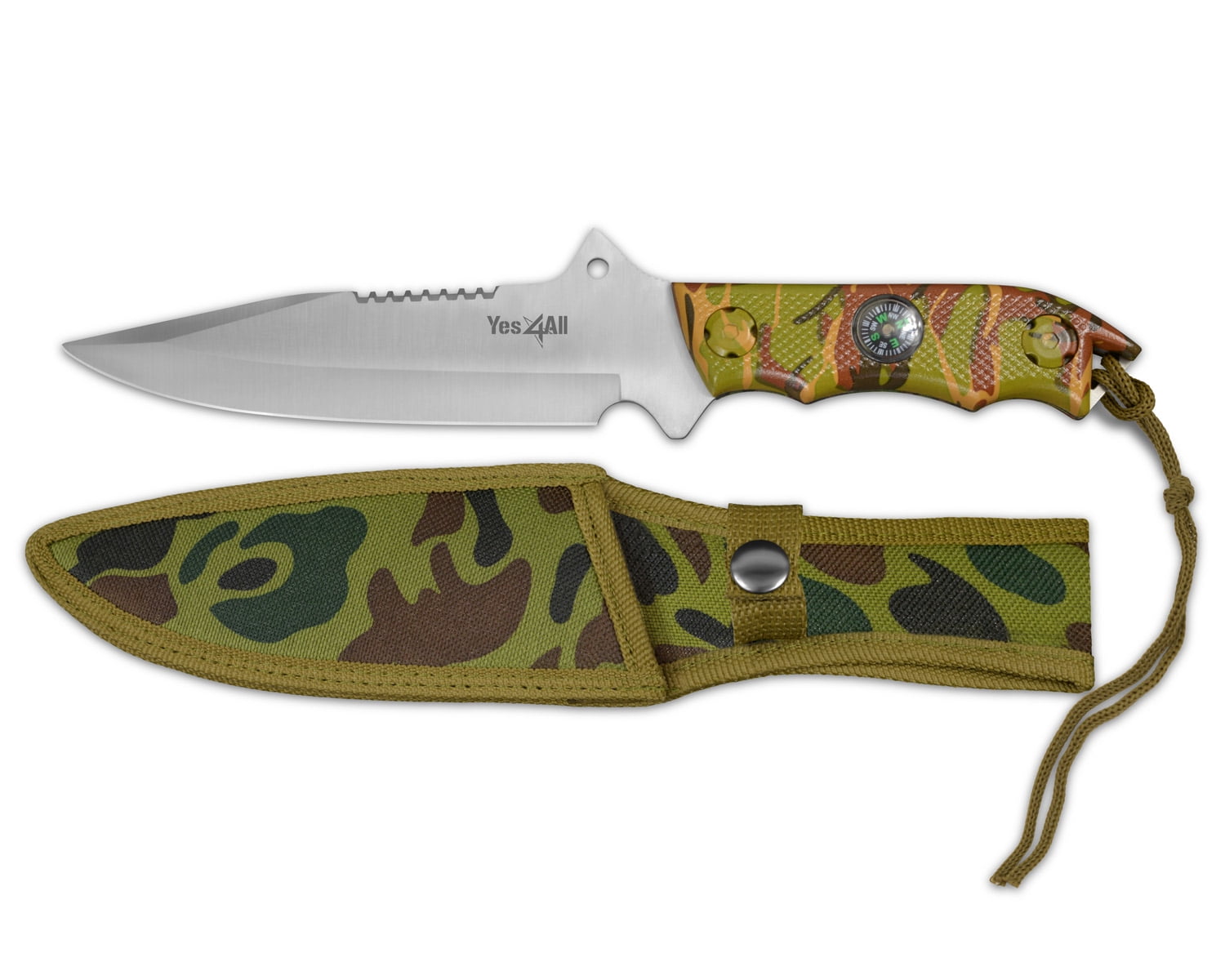 Yes4All Camouflage Camping / Tactical Fixed Blade Knife with Sheath