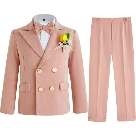 Boys Suits Toddler Tuxedo Double Breasted Formal Suit Set Kids Wedding Outfit