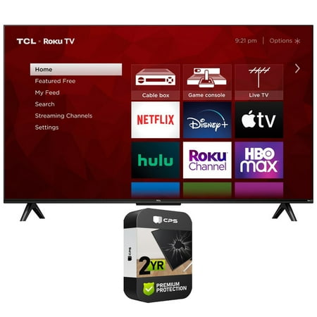 TCL 40S355 40 inch Class 3-Series Full HD 1080p LED Smart Roku TV Bundle with 2 YR CPS Enhanced Protection Pack