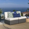 thumbnail image 4 of Outdoor Couch Set, 2PCS Armless PE Wicker Sectional Sofa for Patio, Garden, or Backyard, Perfect Modular Furniture for Conversation Areas, Grey, 4 of 8