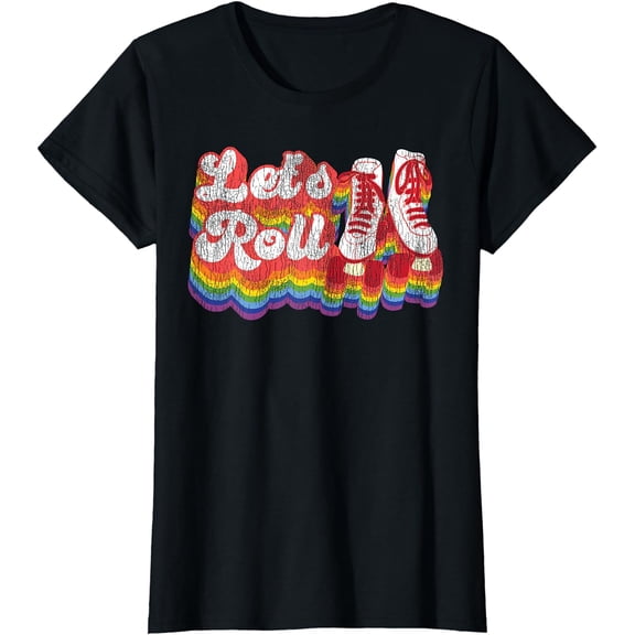 Cool Roller Skating Skate Girl 1970S Retro T-Shirt