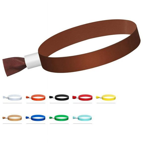 100 Pcs Cloth Event , Colored Wrist Bands for Events, for Concert Wrist Strap (Brown)