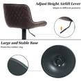 thumbnail image 4 of Kidol & Shellder Soft Bar Stools Set of 2 Brown Adjustable Swivel Barstools with Back, 4 of 5