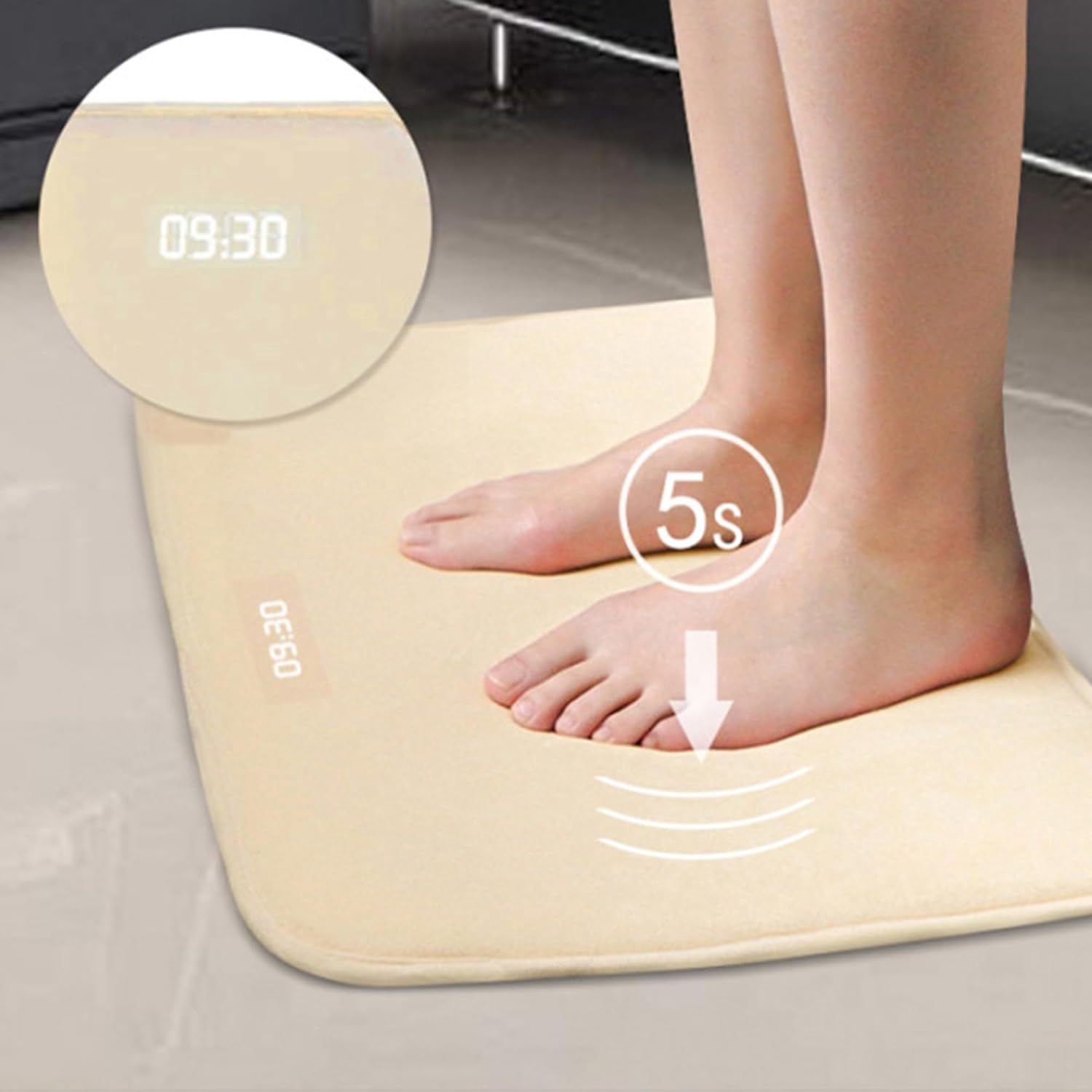 Heavy Sleepers Alarm Clock Mat: Stand On Pressure Sensitive Alarm Clock, Smart Alarm Clock Mat, Creative Carpet Electronic Digital Alarm Clock, Battery Operated, for Modern Home, Kids, Teens, Adults