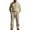 Khaki, variant on Men's Long Sleeve Casual Linen Shirt and Pants Set, Lightweight Breathable Outfit for Summer Beach, Relaxed Fit