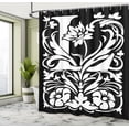 thumbnail image 4 of Ambesonne Monogram Shower Curtain, Vintage L Letter Artwork, 69"Wx84"L, Seal Brown and White, 4 of 4