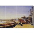 thumbnail image 1 of Ceramic Tile Mural-Jean Corot Waterfront Painting 269. 25.5" w x 17" h using (24) 4.25 x 4.25 ceramic tiles, 1 of 3
