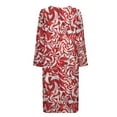 thumbnail image 4 of Yuyamidu Candy Canes Bath Robes Women Zipper Front Robe Christmas Long Sleeves Bathrobe Red Housecoat Nightgown Size S Soft Mid-Length Pjs Sleepdress, 4 of 7