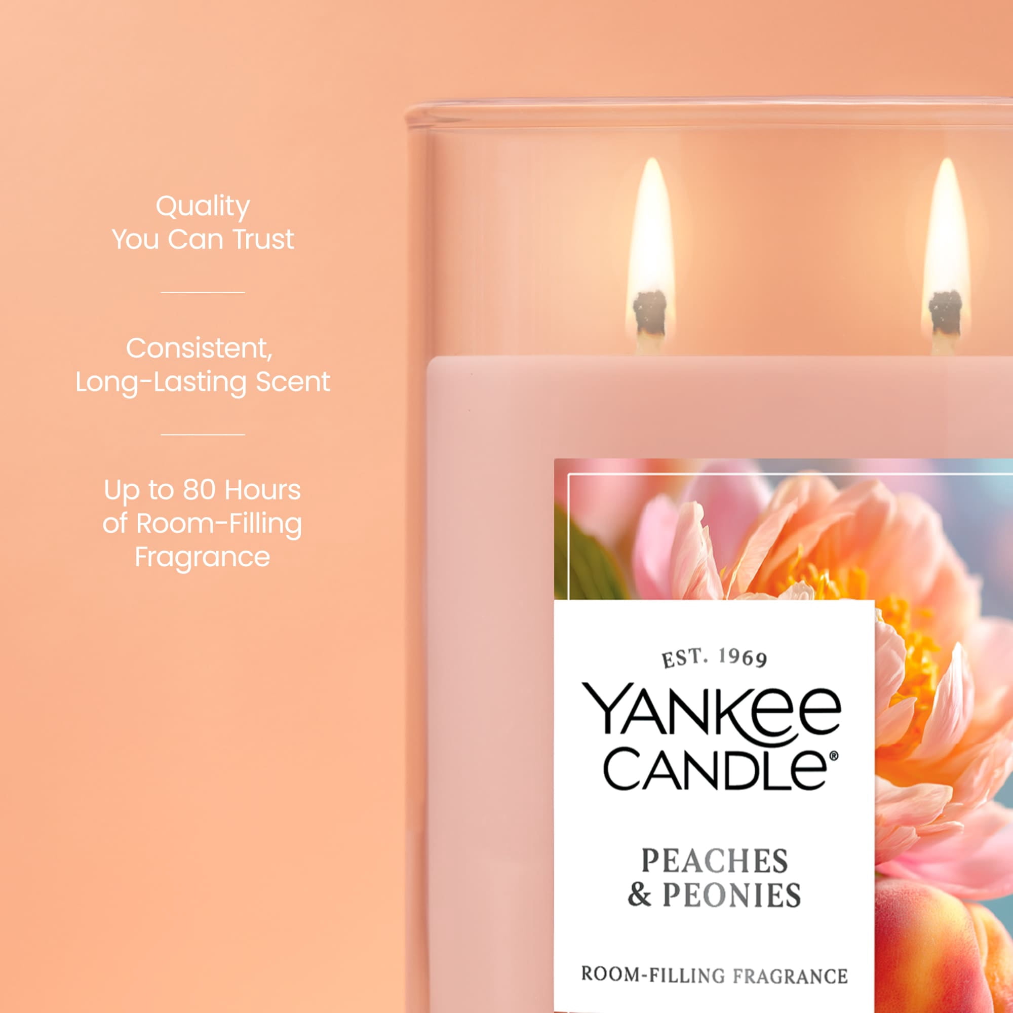 Yankee Candle Peaches & Peonies Large Tumbler Scented Candles, 20 oz