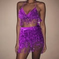 thumbnail image 2 of Conjunto de traje de danza del vientre con lentejuelas para mujer - Chaleco + falda, poliéster/lentejuelas, talla única - Con borlas/ropa de fiesta, 2 of 3