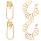 thumbnail image 1 of Pendientes de aro llamativos de oro con tachuelas metálicas minimalistas, joyería de moda para mujer, 2 unidades, 1 of 4