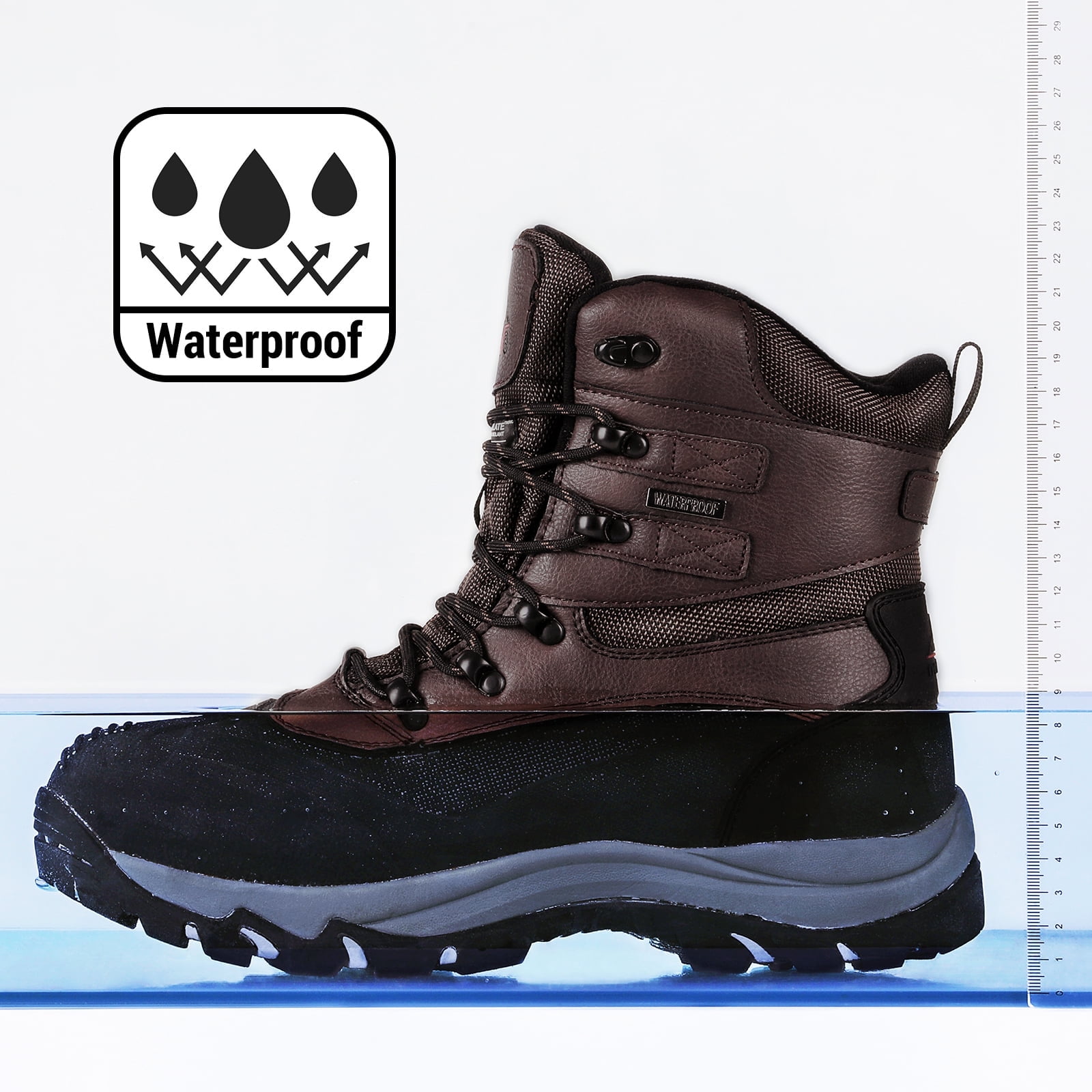 NORTIV8 Men\'s Insulated Waterproof Construction Rubber Sole Snow Ski Size 14 NEW Men main image 3