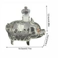 thumbnail image 3 of Gallickan Pig Shape Whiskey Bottle, 11oz Clear Glass Liquor Container, Novelty Design for Bourbon Wine Gift and Home Bar, Clear, 3 of 7