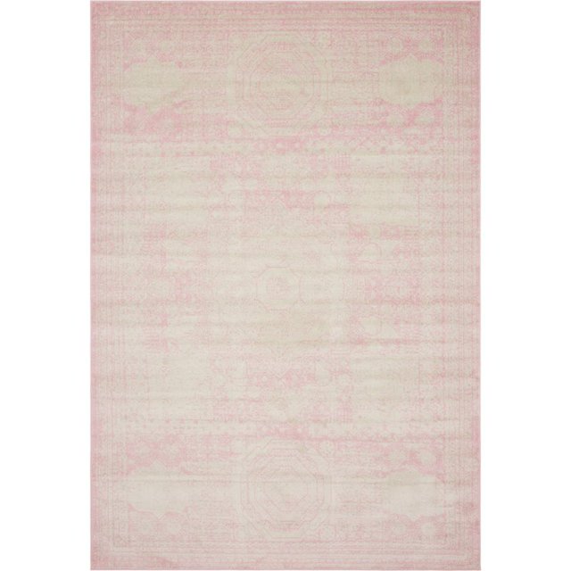 Unique Loom Bromley Vintage Country Rug 10' x 14' Rectangular Pink/Ivory