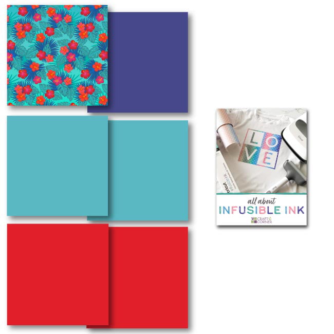 Cricut Infusible Ink Transfer Sheet Bundle - Tropical Floral, Cherry Red,  Blue 
