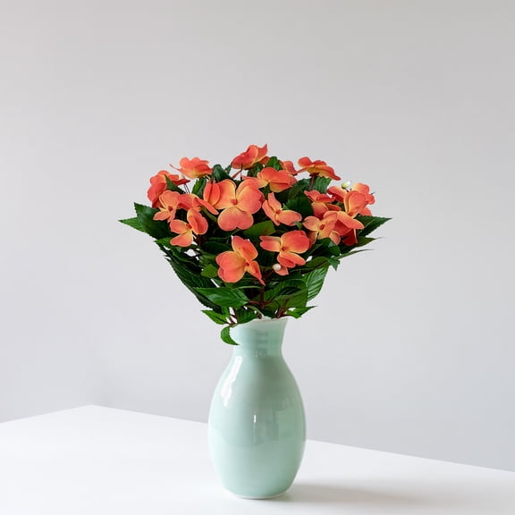 Allstate New Guinea Impatiens Artificial Bush Spray - 13.75" - Salmon Pink
