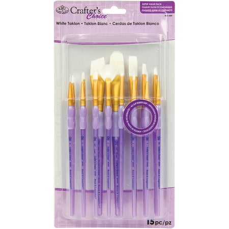 UPC: 0090672364555 | Crafter s Choice White Taklon Brush Value Set-15/Pkg