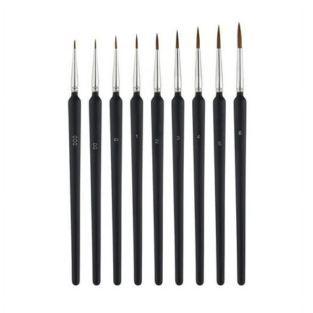 9Pcs Fine Detail Paint Brush, Miniature Detail Paint Brushes with 9 Sizes for Watercolor Painting Acrylic Drawing