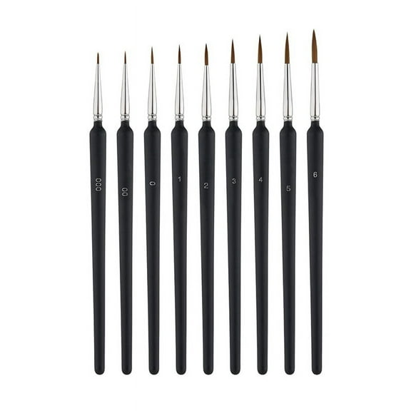 9Pcs Fine Detail Paint Brush, Miniature Detail Paint Brushes with 9 Sizes for Watercolor Painting Acrylic Drawing