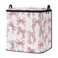 thumbnail image 2 of Taicans Pink Bow Storage Bin with Handles,Large Fabric Storage Box with Lid,Collapsible Organizer for Clothes,Toys,Dorm & Bedroom,Cute Bowknot Design, 2 of 6