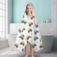 thumbnail image 6 of Cartoon Tractors Stars White Pattern Hooded Bath Towel，60"x35" for Ages 3 To 12 Kids, Quick Dry Lightweight Soft Microfiber Hood Beach Towel Cover Up for Kids, 6 of 7