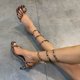thumbnail image 5 of Zapatos de mujer, tacones de aguja de verano, exquisito estilo romano informal, sandalias sexys con correa en el tobillo, chanclas serpentinas para vacaciones en la playa Wmkox8yii hfjk2756, 5 of 8