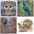 thumbnail image 3 of 4 Uds 5D DIY Taladro Parcial Con Forma Especial Búho Pájaro Kit30x30cm, 3 of 9