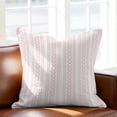 thumbnail image 2 of Throw Pillow Covers, Pink Botanical Decorative Throw Pillow Covers 18x18 Inch, Modern Farmhouse Striped Square Linen Pillow Cases for Couch/Living Room/Sofa, 2 of 9
