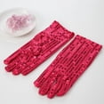thumbnail image 4 of MIASHUI Elegant Women's Stage Performance Sequin Gloves for Dress Decoration and Party Events Hot Pink,One Size, 4 of 4