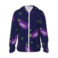 thumbnail image 1 of Balery Eggplant Sudadera ligera de manga larga con capucha y protección solar UPF 50+ para hombre y mujer, ideal para pesca y running-X-Large, 1 of 7