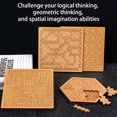 thumbnail image 4 of Fractal Tray Puzzles, Hard Difficult Wooden Jigsaw Puzzles for Adults, Unique Irregular Creative Labyrinth Impossible Difficult, Reverse Thinking Challenging No Image Puzzle(4pcs), 4 of 7