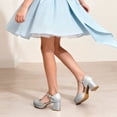 thumbnail image 5 of DREAM PAIRS Girls' Platform Mary Jane Pumps Chic Chunky High Heel Dress Shoes with Rhinestone Buckle Comfortable Square Toe Party Shoes for Kids, 5 of 6