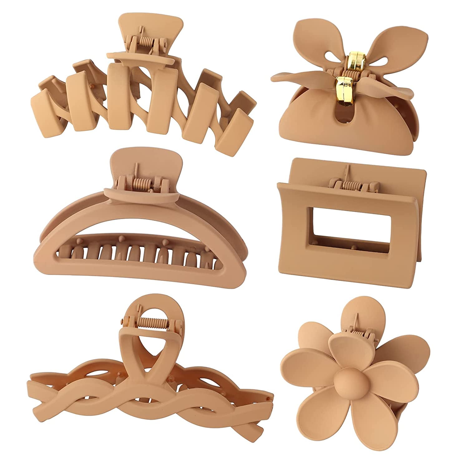 6Pcs Big Hair Claw Clips Nonslip Large Claw Clip for Women Thin Hair