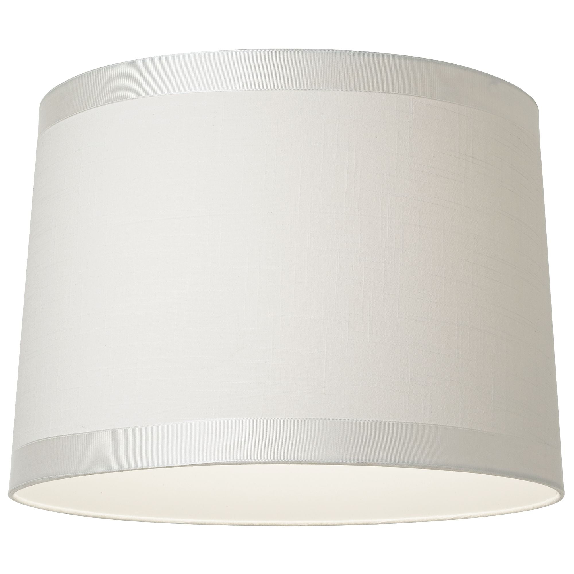 Springcrest Set of 2 White Fabric Medium Drum Lamp Shades 13" Top x 14" Bottom x 10" High (Spider) Replacement with Harp and Finial