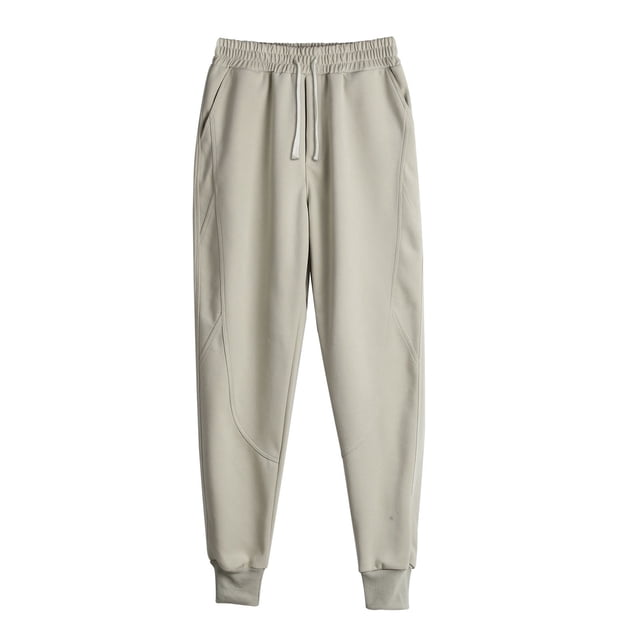 Ceisia Men Solid Color Loose Casual Pants Elastic Waist Drawstring Sports Gift Work Trousers