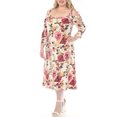 thumbnail image 2 of White Mark Women's Plus Size Cold Shoulder 3/4 Sleeve Dress, 2 of 6