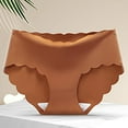 thumbnail image 2 of Women's Silk Underwear Panties Soft Seamless Briefs Breathable Solid Color Mid Rise Triangle Underwear, 2 of 3
