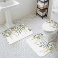thumbnail image 3 of Eucalyptus Leaves Bathroom Rugs Set Green Leaf Spring Plant Farm Country Non Slip Absorbent Soft Bath Mats 3 Piece Set with Bathroom Rug, U-Shaped Floor Mat, Toilet Seat Cover Small Size, 3 of 9