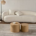 thumbnail image 4 of Round Nesting Coffee Table Set of 2, Wooden Tea Tables with Wood Texture Finish, Modern Circle Accent End Side Table for Small Space Living Room Bedroom, Natural, 4 of 7