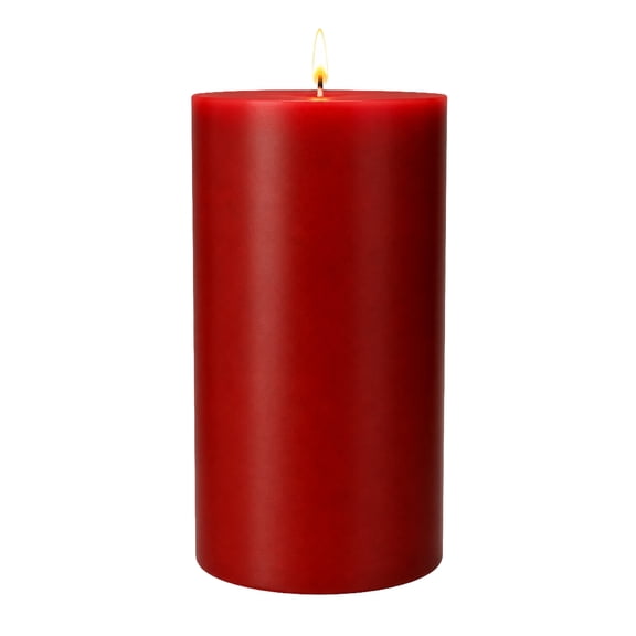 Mainstays Single Wick 3 in x 6 in Pillar Candle, Unscented, Red