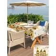 thumbnail image 5 of Outdoor Tablecloth with Umbrella Hole for Patio/Picnic/Party/Camping, Yellow Bees Gnomes Waterproof Table Cloth Rectangle Table Cover Washable, Spring Floral Branches Sunflower (54"x 80"), 5 of 8