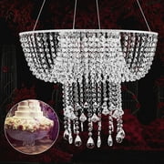 Miumaeov 23 Crystal Cake Stand Chandelier Hanging Rack Suspended Cake Stand for Decor Clear