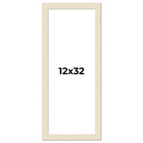 12x32 Frame White Real Wood Picture Frame Width 1.5 inches | Interior Frame Depth 0.5 inches | Barn