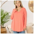 thumbnail image 3 of Casually Classy Plus Size Zenana V Neck Relaxed Fit Classic Basic Top-Women’s, 3 of 5
