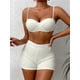 thumbnail image 5 of Conjunto de Bikini de 3 piezas para mujer, traje de baño Sexy con falda de realce, Tanga, color blanco y negro, 2024, 5 of 5