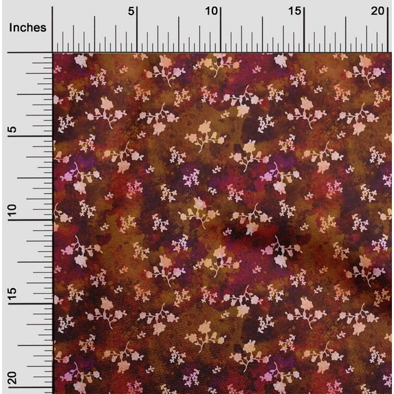 oneOone Cotton Cambric Brown Fabric Batik Craft Projects Decor Fabric Printed By The Yard 56 Inch Wide - 6W
