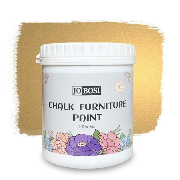 All-Purpose Paint Kit | Durable Cabinet & Furniture Paint with Gloves, Sandpaper, Roller, Brush, Built-in Primer & Top Coat, No Sanding Required, Multi-Purpose Use 8 Oz,Gold