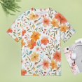 thumbnail image 4 of Floral Colorful Flower Womens Tops Women's Fashion Casual Short Sleeve Flower Print Round Neck Pullover Top Blouse, 4 of 6